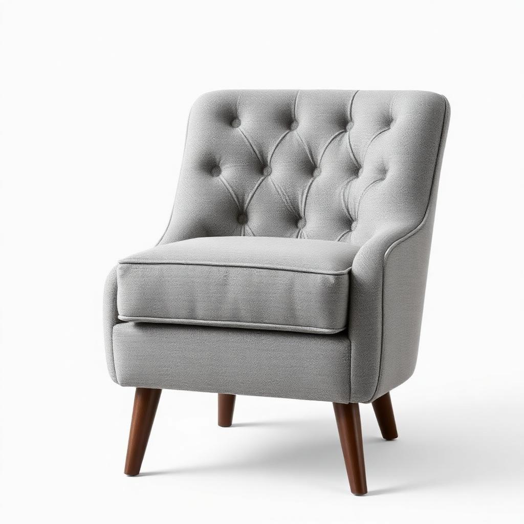 Tufted Grey Accent Chair
