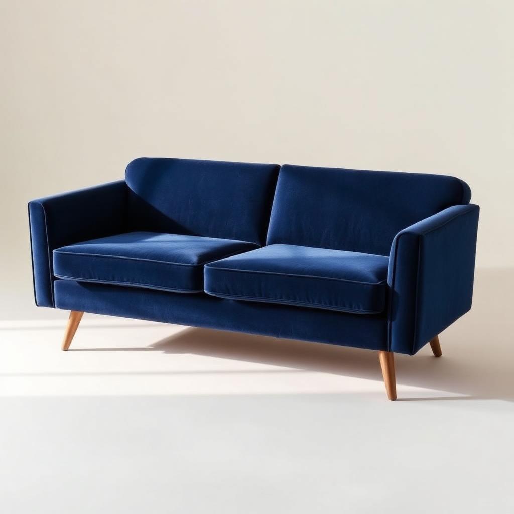 Mid-Century Velvet Sofa